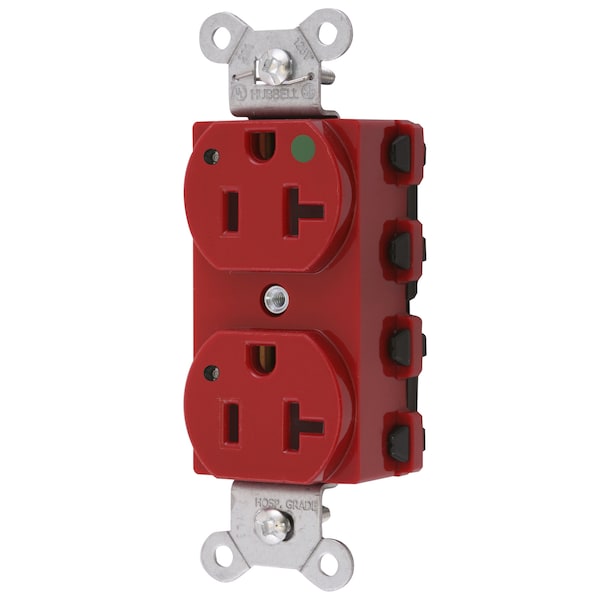 Straight Blade Receptacle, 5-20R, 20 A, 125V AC, 2 Pole, 3 Wire, Grounded